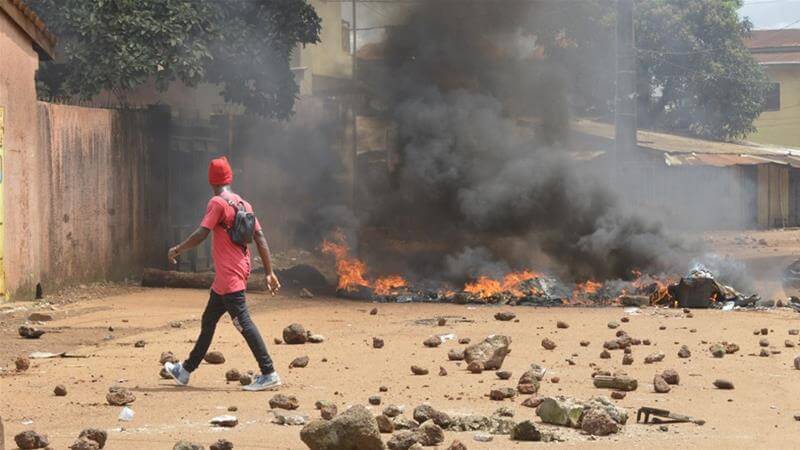 Manifestations à Conakry en Guinée le 14 octobre 2019.